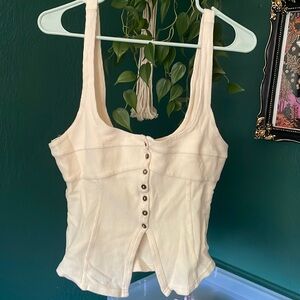 Free People Ribbed Corset Tank Top